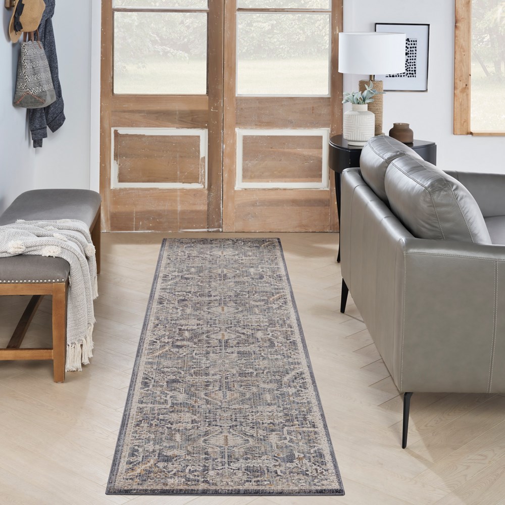 Lynx LNX02 Traditional Runner Rugs by Nourison in Navy Multi